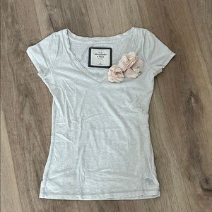 Abercrombie & Fitch Tee with Pink Floral Detail